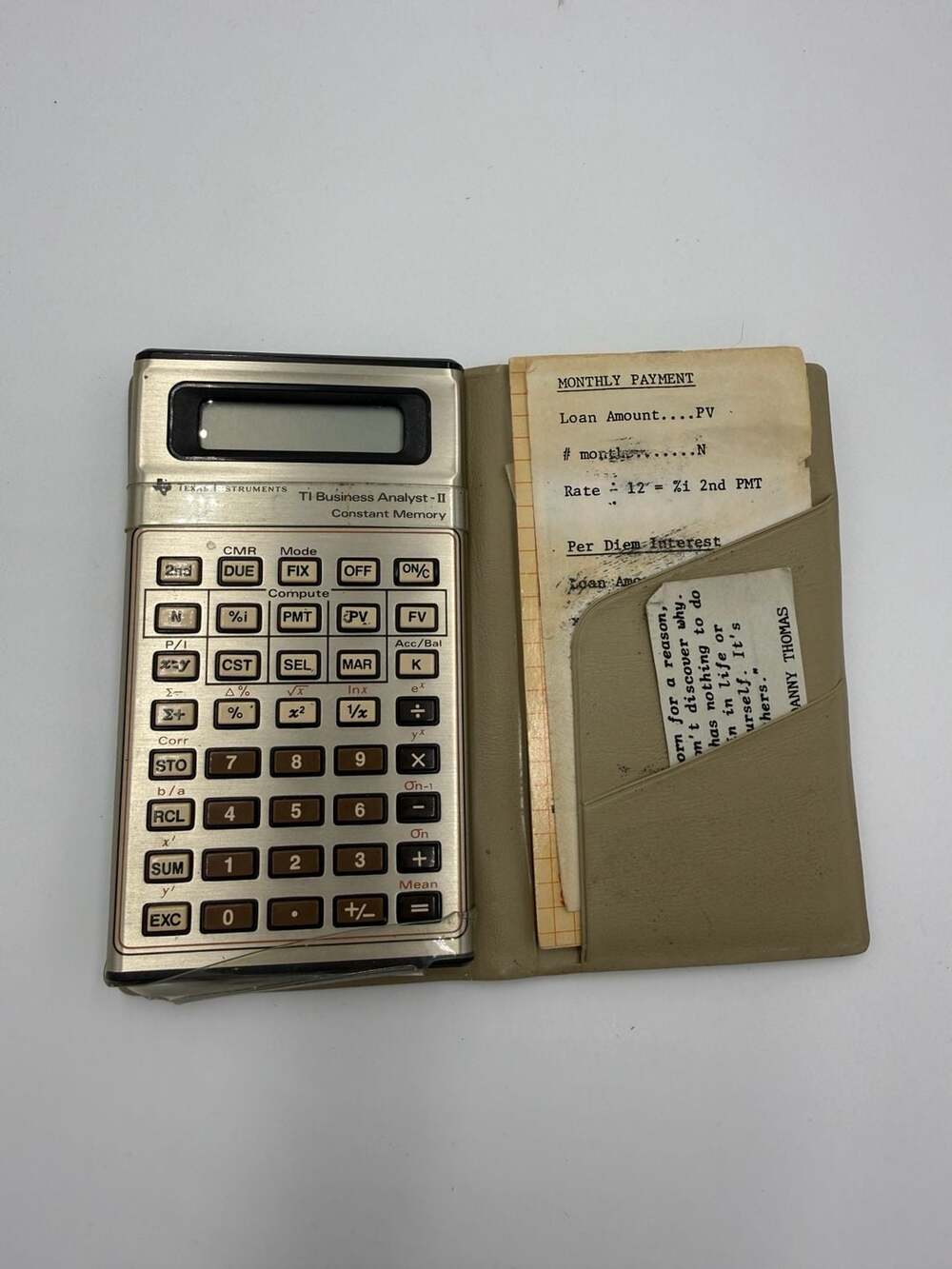 VTG CALCULATOR TEXAS INSTRUMENTS Business Analyst II slimline 1978 BA II